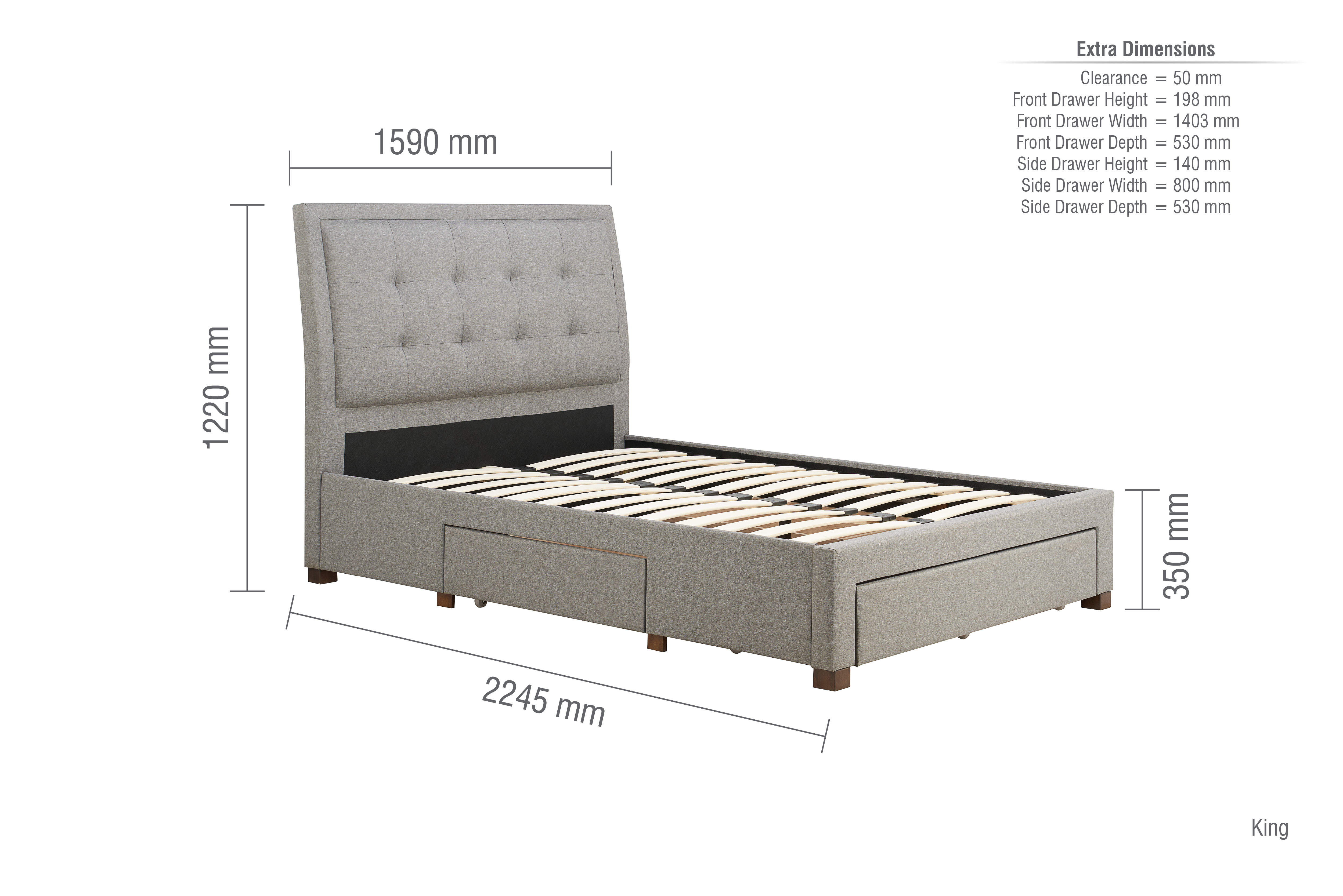 Standard king outlet bed frame
